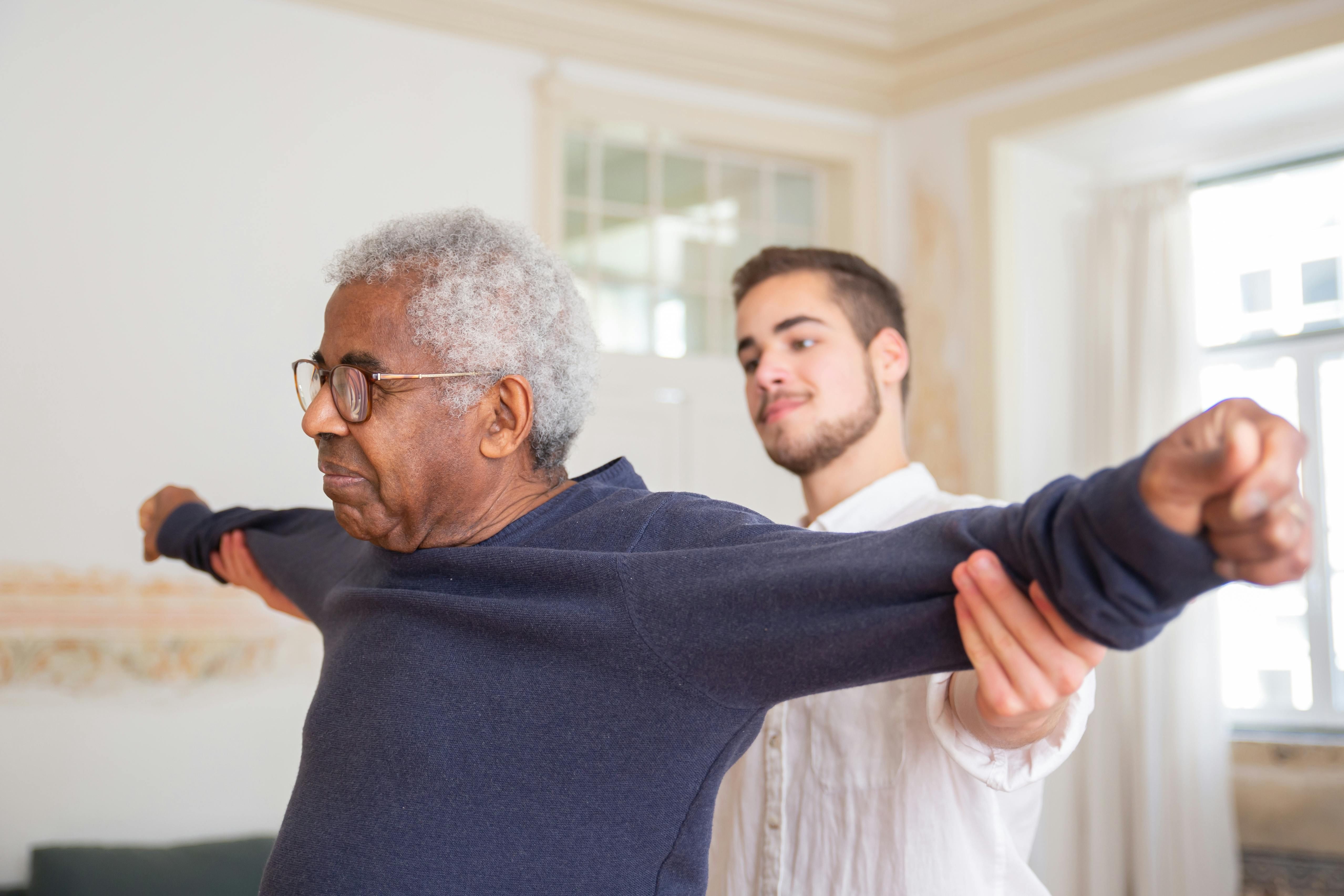 Resident in physical therapy session at The Waters of Covington